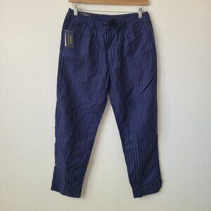 Polo Ralph Lauren Pinstripe Linen Blend Tailored Slim Fit Pants Size L Blue